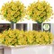 Artificial Flowers Outdoor Faux Plants UV Resistant 12 Bundles Fake (Yellow) 13"D x 3"W x 3"H